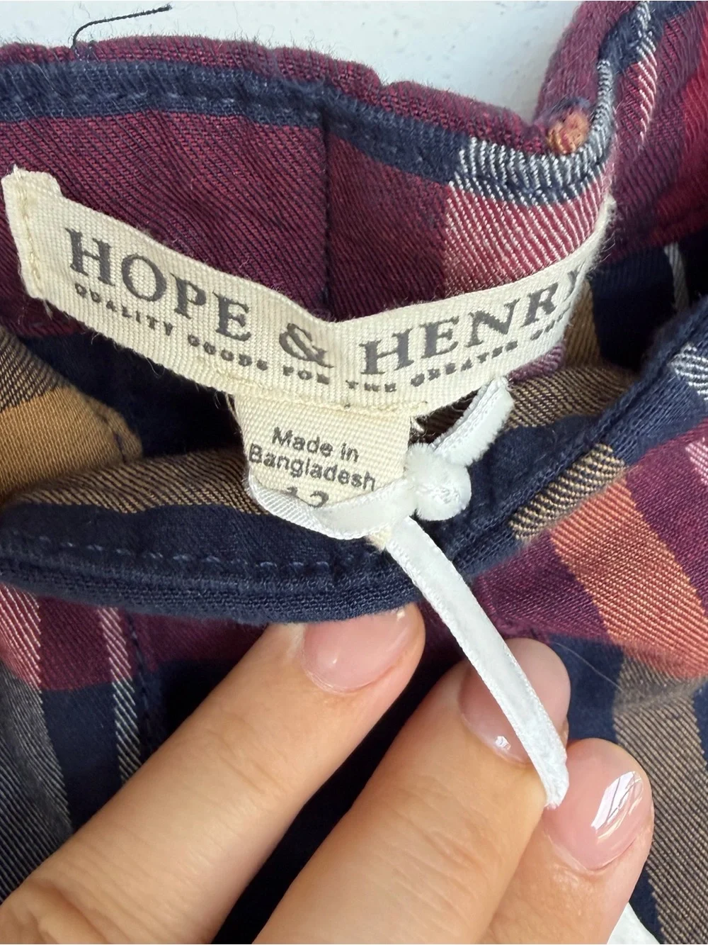 NWT Hope & Henry Adjustable Pleated Plaid Skirt Organic Cotton Girl 12 NEW